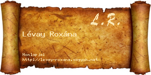 Lévay Roxána névjegykártya